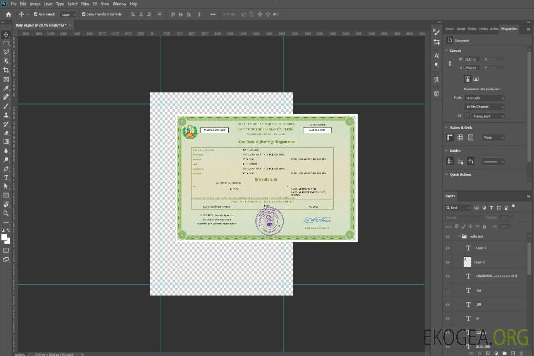 Modèle Word et PDF de certificat de mariage au Pérou template